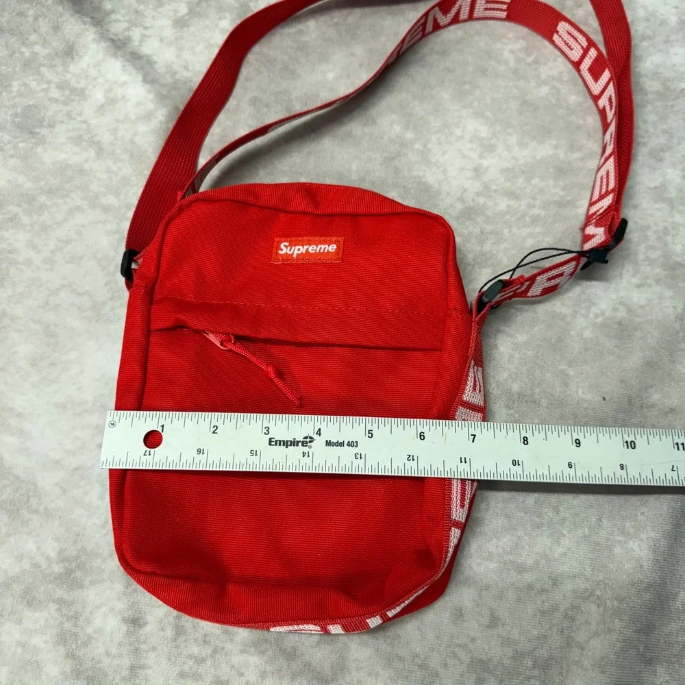 Supreme Shoulder Bag Red Cordura Logo Crossbody SS18 Streetwear